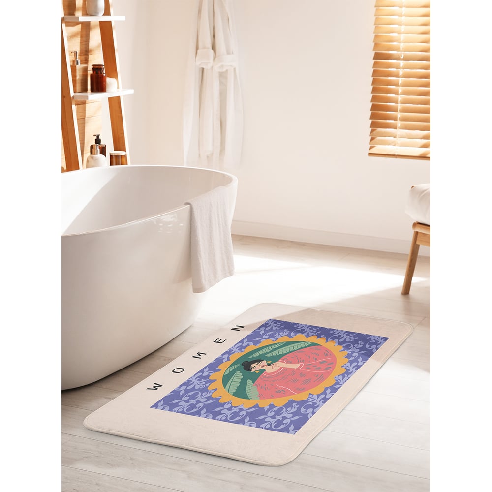 Изображение товара Коврик для ванной комнаты противоскользящий JOYARTY Девушка с помадой 60х100 см