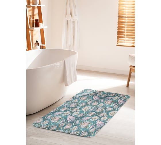 Изображение товара Коврик для ванной комнаты и туалета противоскользящий JOYARTY "Сказочная сова" 60х100 см bath_419843_60x100