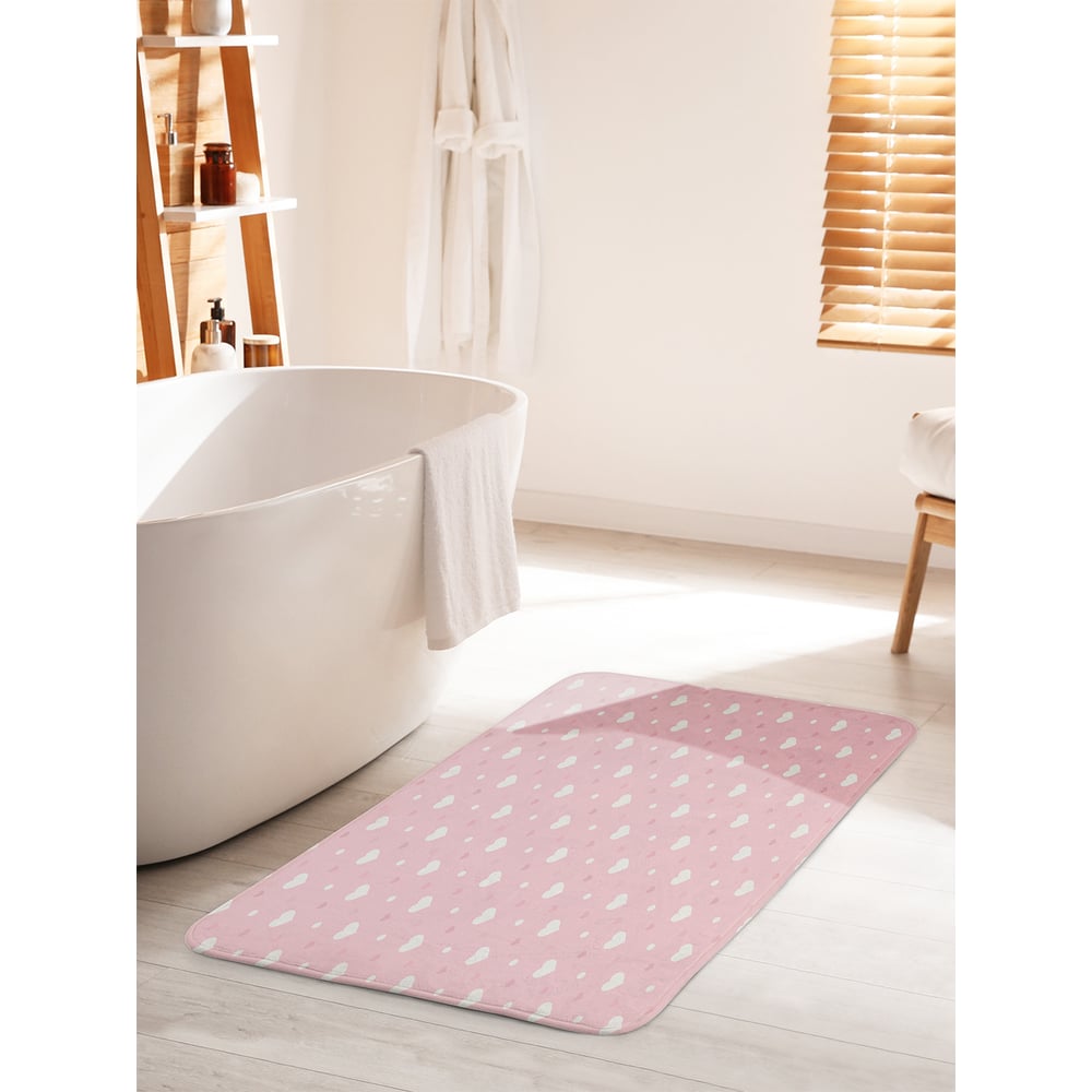 Изображение товара Коврик для ванной комнаты и туалета противоскользящий JOYARTY 60x100 см пастельные сердечки