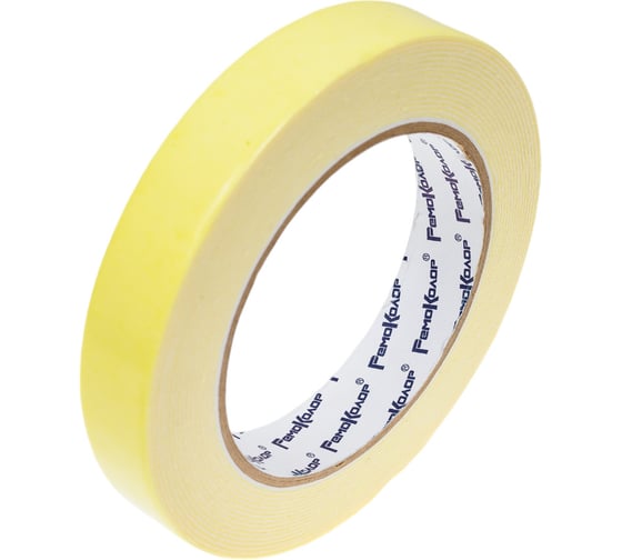 Изображение товара Клейкая двухсторонняя монтажная лента РемоКолор белая основа 19мм х 5м 49-6-019