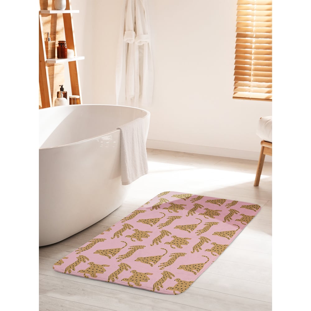 Изображение товара Коврик для ванной комнаты и туалета противоскользящий JOYARTY "Забавные леопарды" 60х100 см bath_385251_60x100