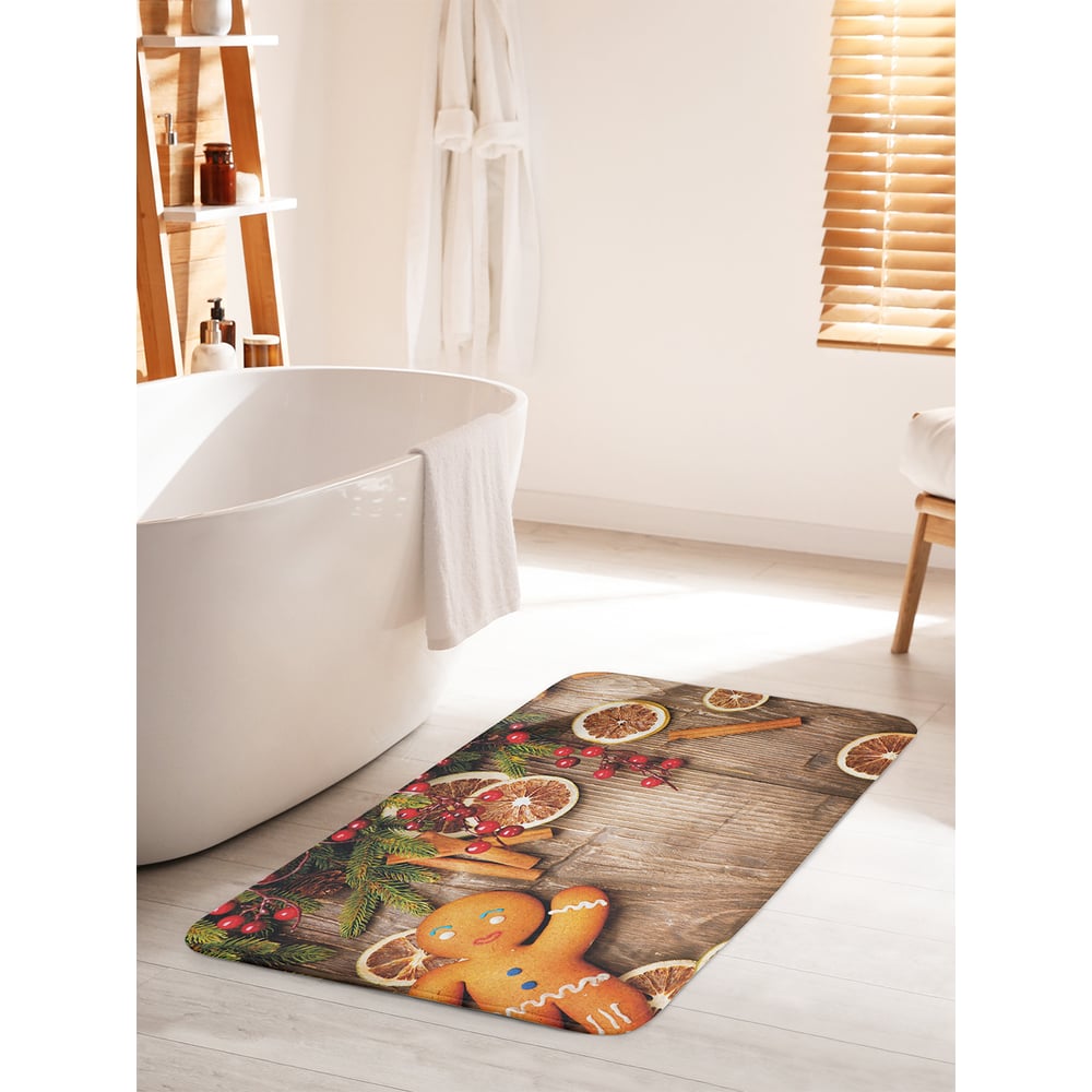 Изображение товара Коврик для ванной комнаты и туалета противоскользящий JOYARTY 60х100 см коричный человечек