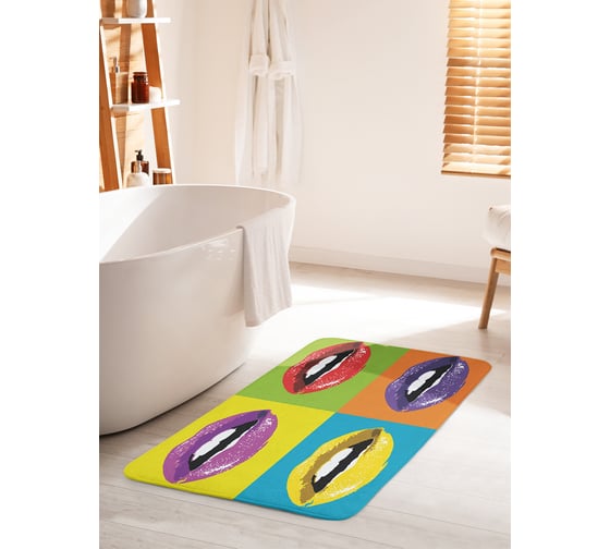 Изображение товара Коврик для ванной комнаты и туалета противоскользящий JOYARTY "Стиль Уорхола" 60х100 см bath_53814_60x100