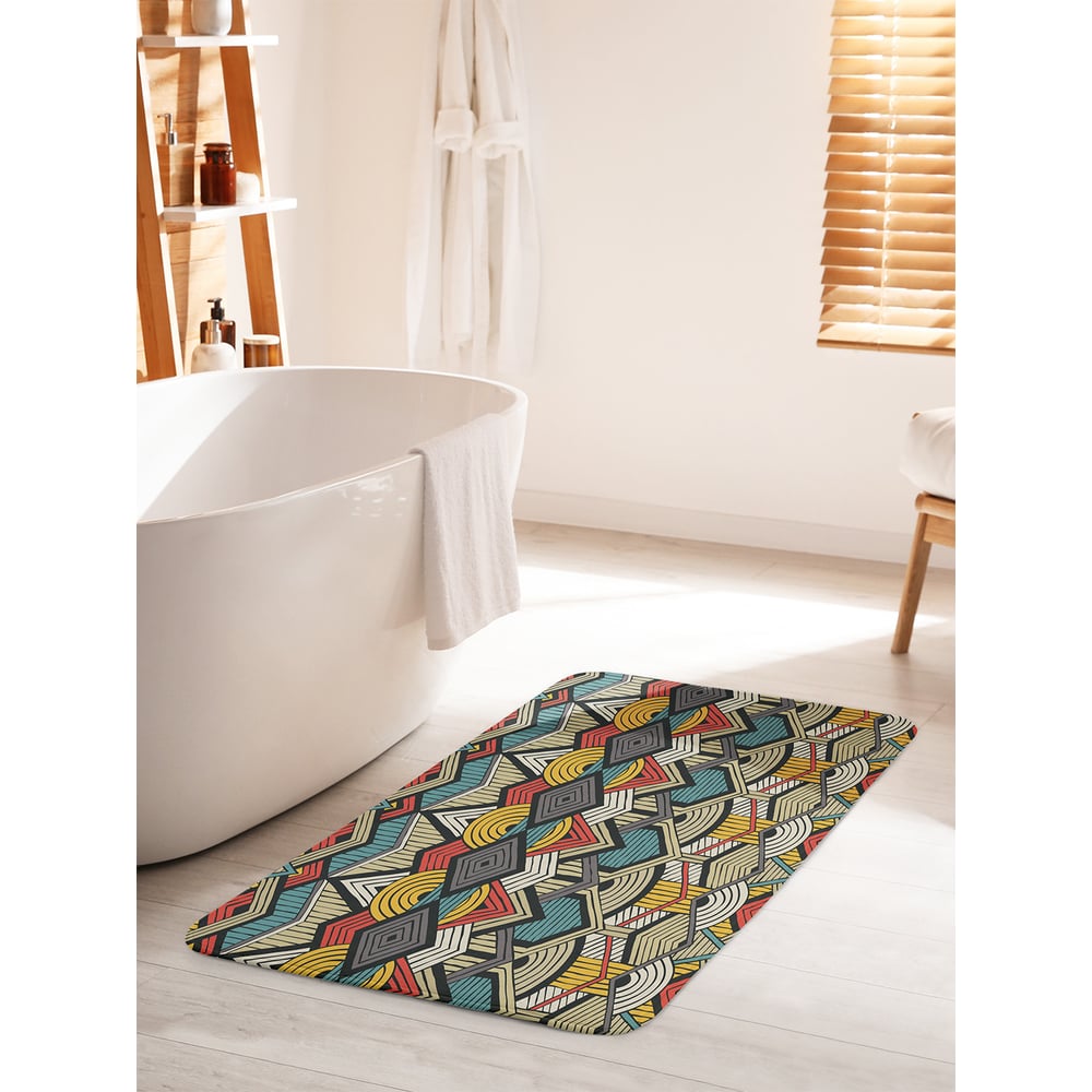 Изображение товара Коврик для ванной комнаты и туалета противоскользящий 60х100 см JOYARTY Африканский мотив