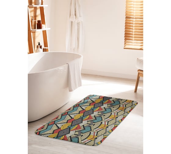Изображение товара Коврик для ванной комнаты и туалета противоскользящий JOYARTY "Африканский мотив" 60х100 см bath_414052_60x100