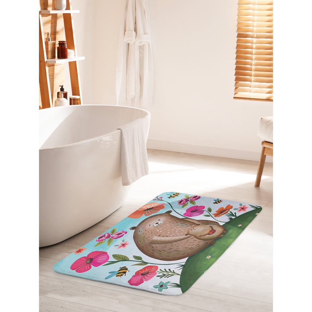 Изображение товара Коврик для ванной комнаты противоскользящий JOYARTY Мама медведица и медвежонок 60x100 см