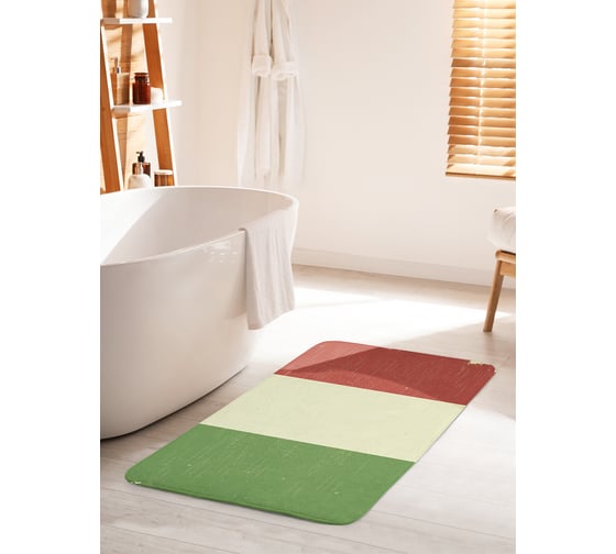 Изображение товара Коврик для ванной комнаты и туалета противоскользящий JOYARTY "Ретро-флаг Италии" 60х100 см bath_378766_60x100