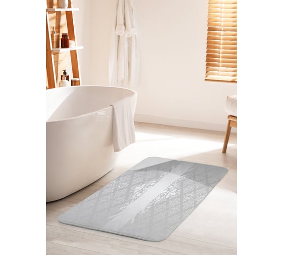 Изображение товара Коврик для ванной комнаты и туалета противоскользящий JOYARTY "Металлический орнамент" 60х100 см bath_54207_60x100