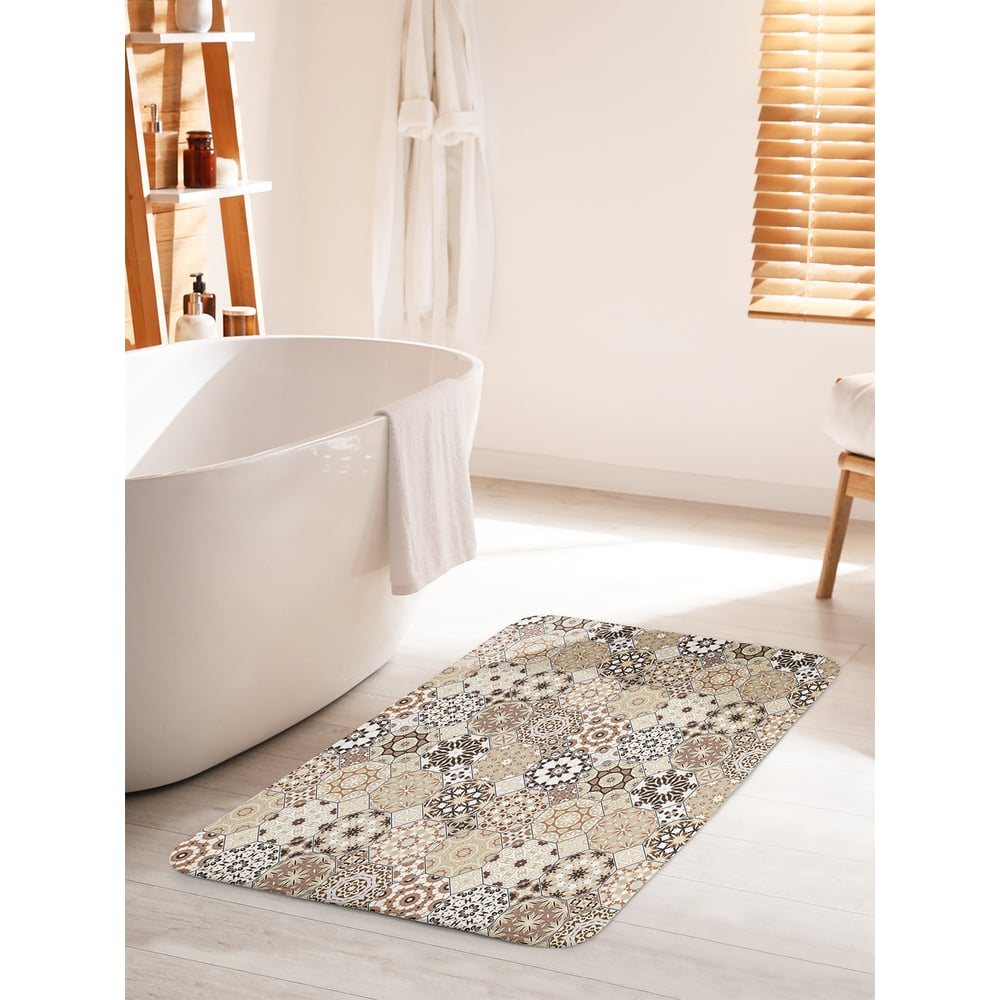 Изображение товара Противоскользящий коврик для ванной комнаты Восточный орнамент 60x100 см