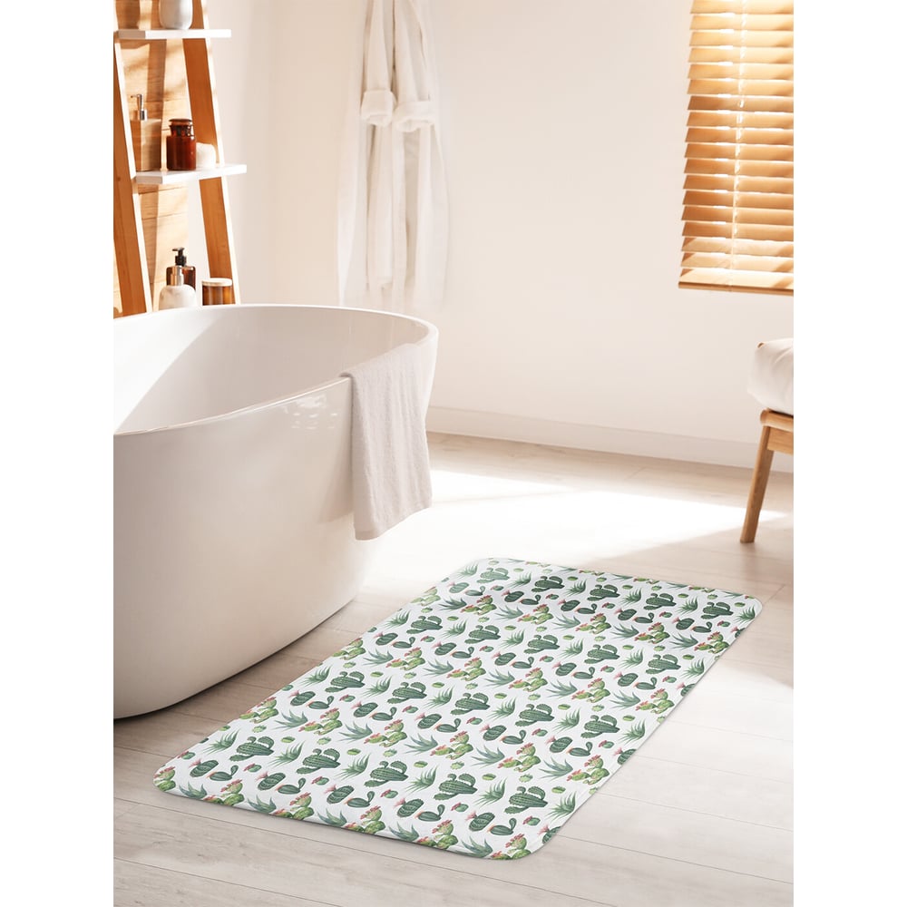 Изображение товара Коврик для ванной комнаты и туалета JOYARTY "Маленькие кактусы" 60х100 см противоскользящий
