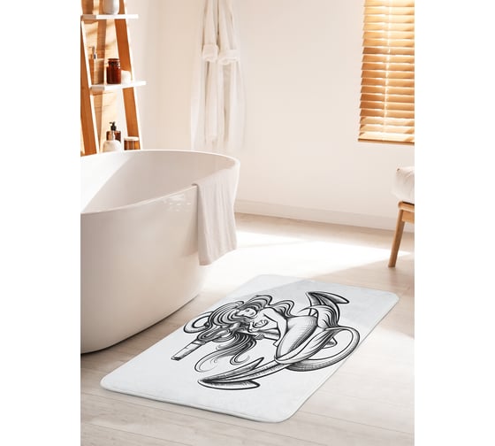 Изображение товара Коврик для ванной комнаты и туалета противоскользящий JOYARTY "Русалка на якоре" 60х100 см bath_61832_60x100