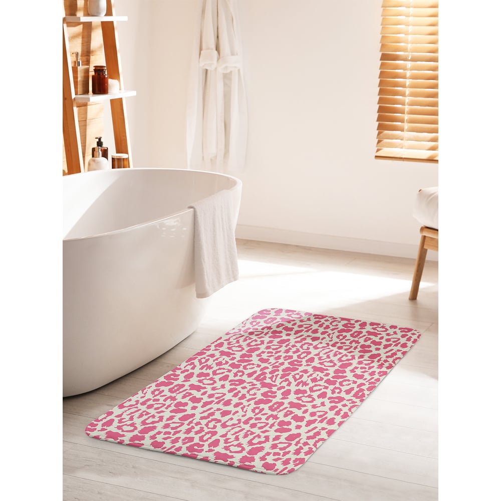 Изображение товара Коврик для ванной комнаты противоскользящий JOYARTY 60x100 см розовый леопард