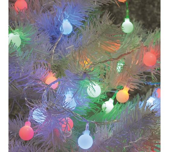 Изображение товара Светодиодная гирлянда FERON CL556 линейная, статичная, мультиколор, 4 м + 0.5 м, питание от батареек 26763