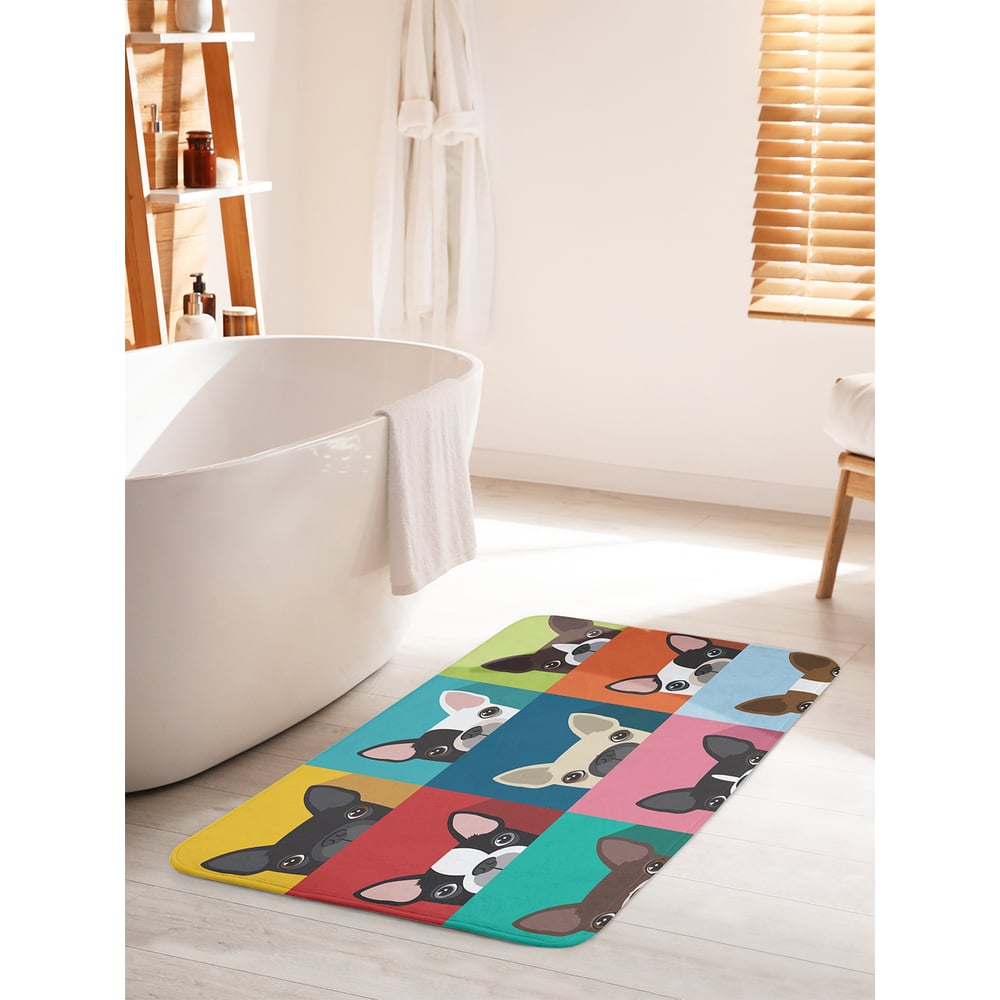 Изображение товара Коврик для ванной комнаты JOYARTY противоскользящий Любопытные собаки 60х100 см