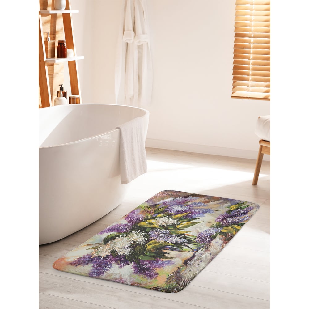 Изображение товара Противоскользящий коврик для ванной комнаты JOYARTY Букет сирени 60х100 см