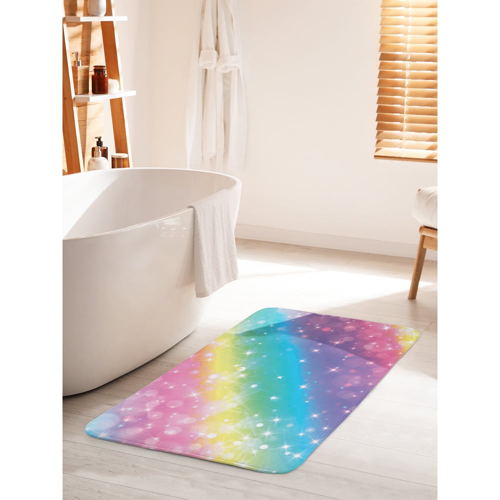 Изображение товара Коврик для ванной комнаты и туалета противоскользящий JOYARTY Радужное сияние 60х100 см