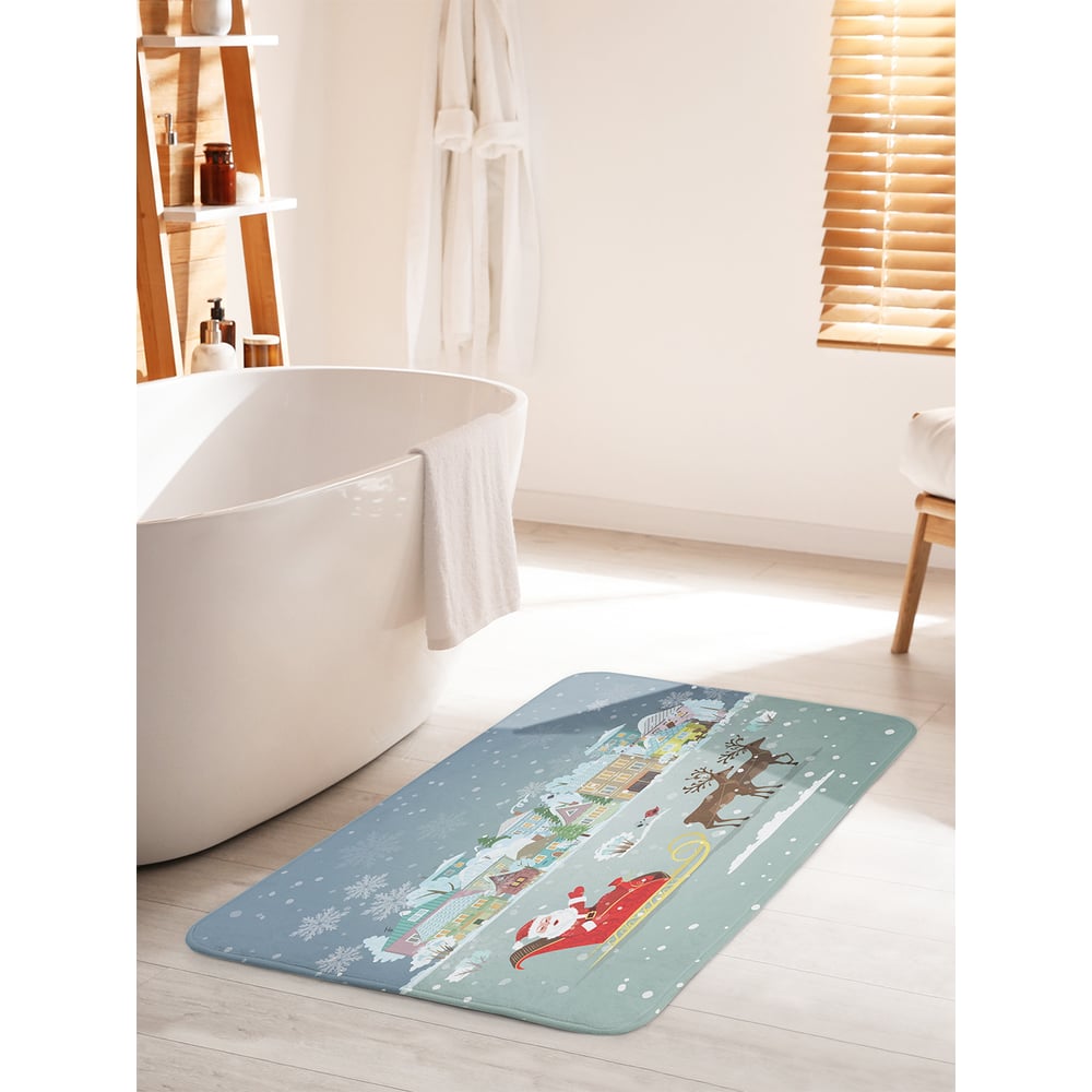 Изображение товара Коврик для ванной комнаты противоскользящий JOYARTY 60x100 см с Дедом Морозом Изображение товара Коврик для ванной комнаты противоскользящий JOYARTY 60x100 см с Дедом Морозом