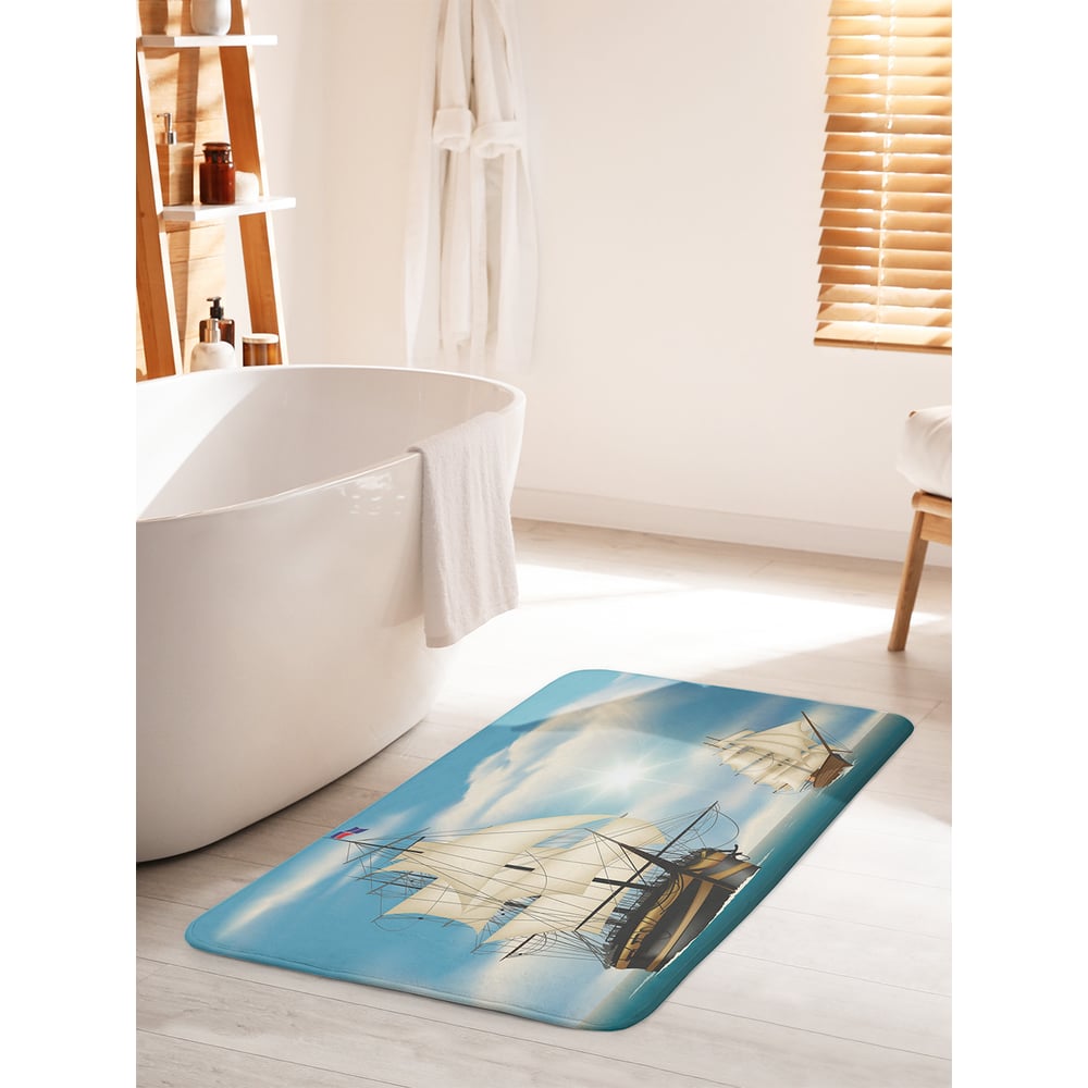 Изображение товара Коврик для ванной комнаты противоскользящий JOYARTY 60х100 см морская парусная экспедиция