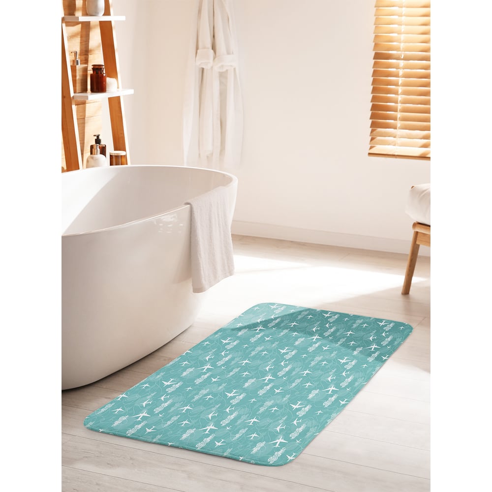 Изображение товара Коврик для ванной комнаты JOYARTY противоскользящий 60х100 см с дизайном самолетов в облаках