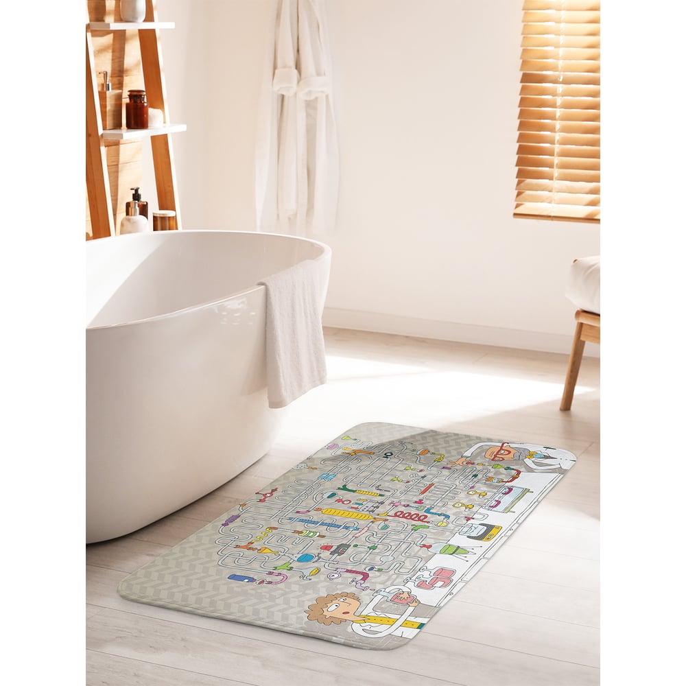 Изображение товара Противоскользящий коврик для ванной JOYARTY Химическая лаборатория 60x100 см