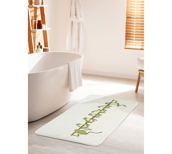 Изображение товара Коврик для ванной комнаты и туалета противоскользящий JOYARTY "Лягушки на палке" 60х100 см bath_87526_60x100