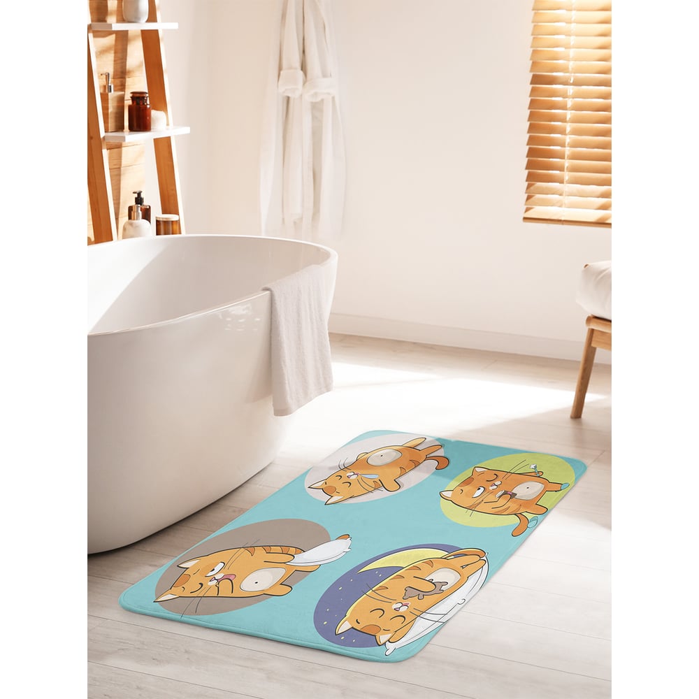 Изображение товара Коврик для ванной комнаты противоскользящий JOYARTY Сонный котик 60х100 см