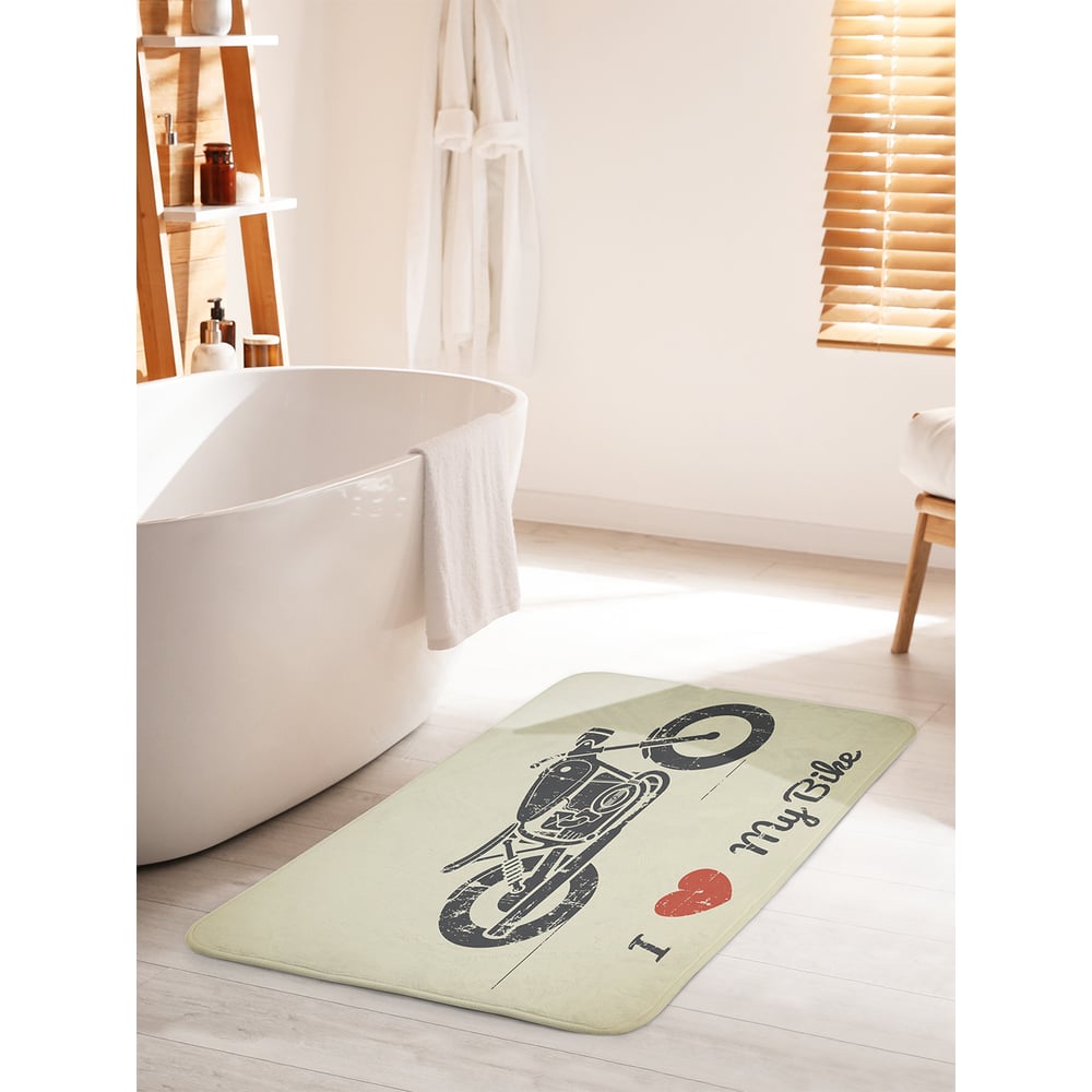 Изображение товара Коврик для ванной JOYARTY противоскользящий 60х100 см 'Любовь и мотоцикл'