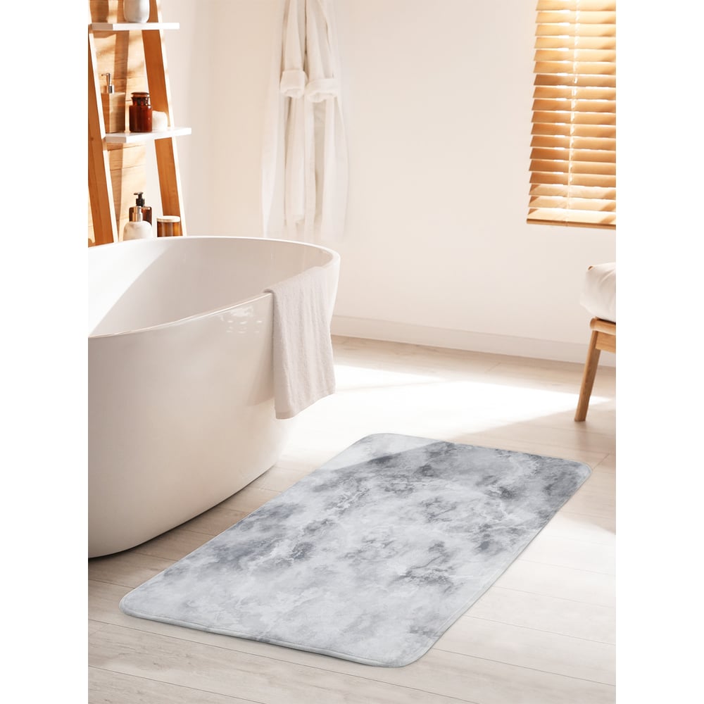 Изображение товара Коврик для ванной комнаты и туалета противоскользящий JOYARTY "Монохромный мрамор" 60х100 см bath_37010_60x100