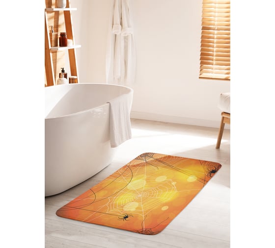 Изображение товара Коврик для ванной комнаты и туалета противоскользящий JOYARTY "Пауки на Хеллоуин" 60х100 см bath_36712_60x100