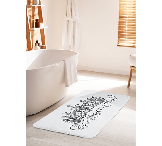 Изображение товара Коврик для ванной комнаты и туалета противоскользящий JOYARTY "Королева" 60х100 см bath_33615_60x100