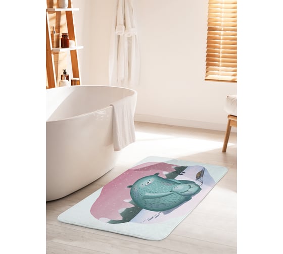 Изображение товара Коврик для ванной комнаты и туалета противоскользящий JOYARTY "Заботливая мама медведица" 60х100 см bath_378655_60x100