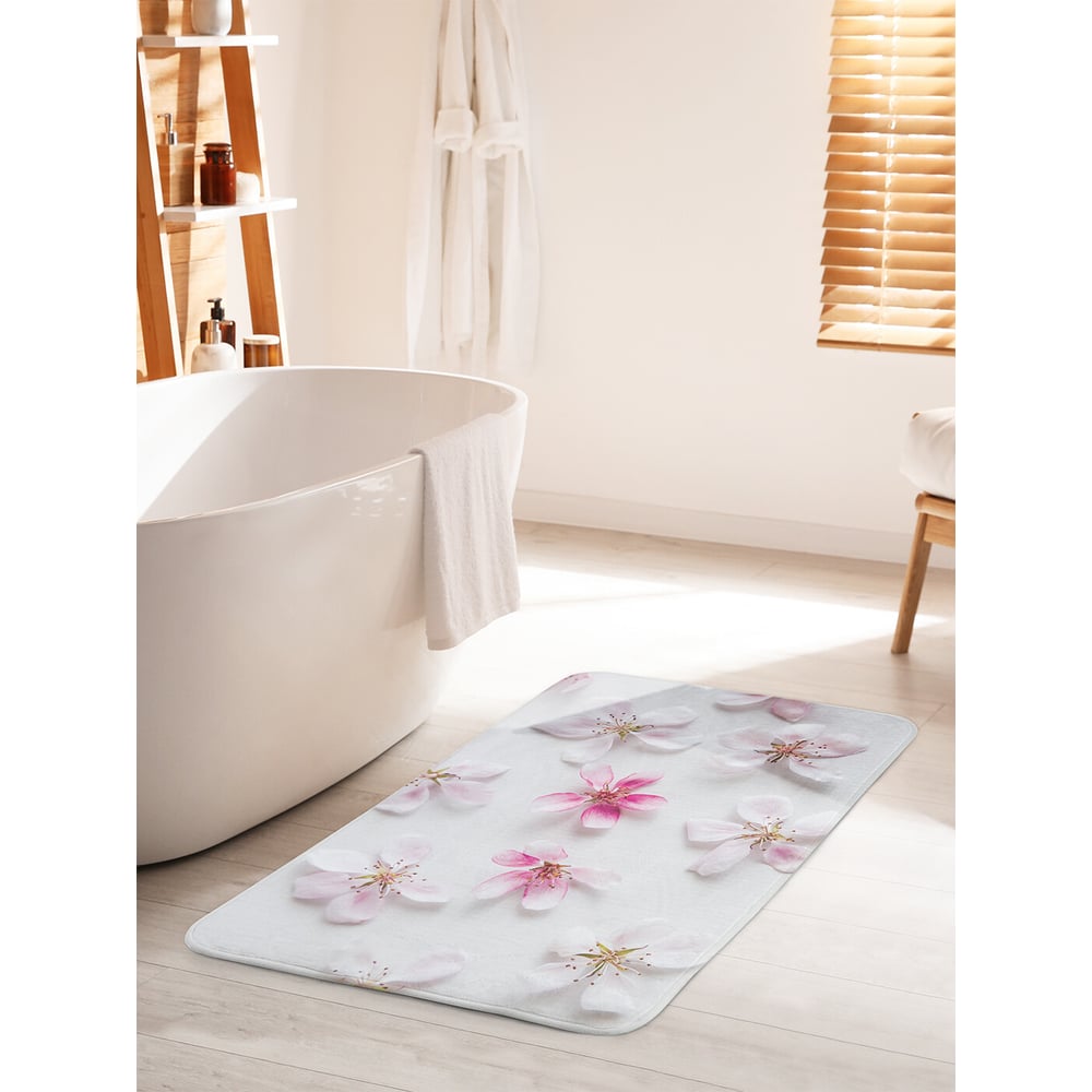 Изображение товара Коврик для ванной комнаты и туалета JOYARTY с цветами сакуры 60х100 см