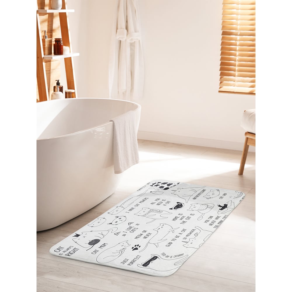 Изображение товара Коврик для ванной комнаты противоскользящий JOYARTY 60x100 см "Все о котах"