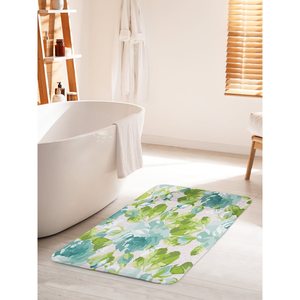 Изображение товара Коврик для ванной комнаты противоскользящий JOYARTY 60х100 см голубой и зеленый