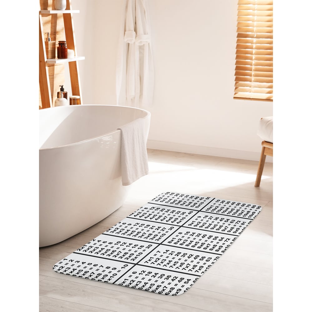 Изображение товара Коврик для ванной комнаты и туалета JOYARTY 60x100 см противоскользящий с таблицей умножения