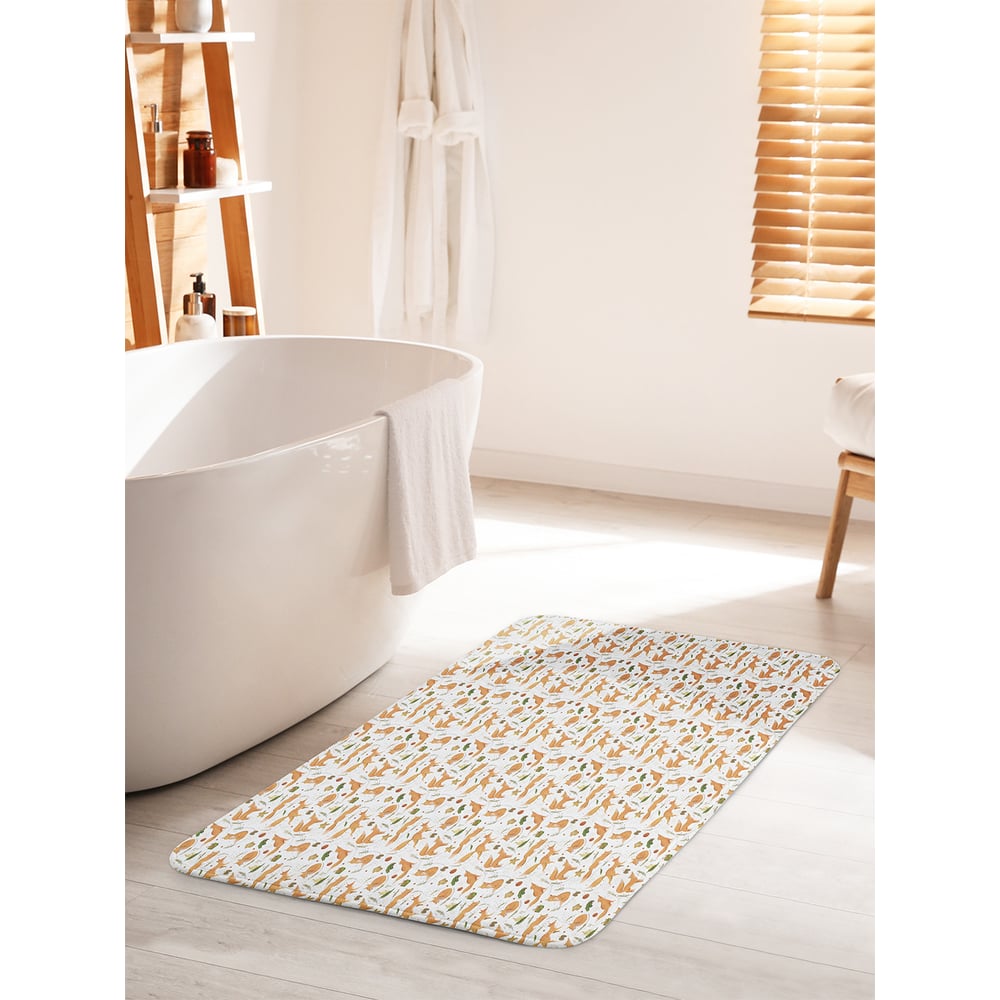 Изображение товара Коврик для ванной комнаты и туалета противоскользящий JOYARTY "Рыжая лисичка" 60х100 см bath_79744_60x100