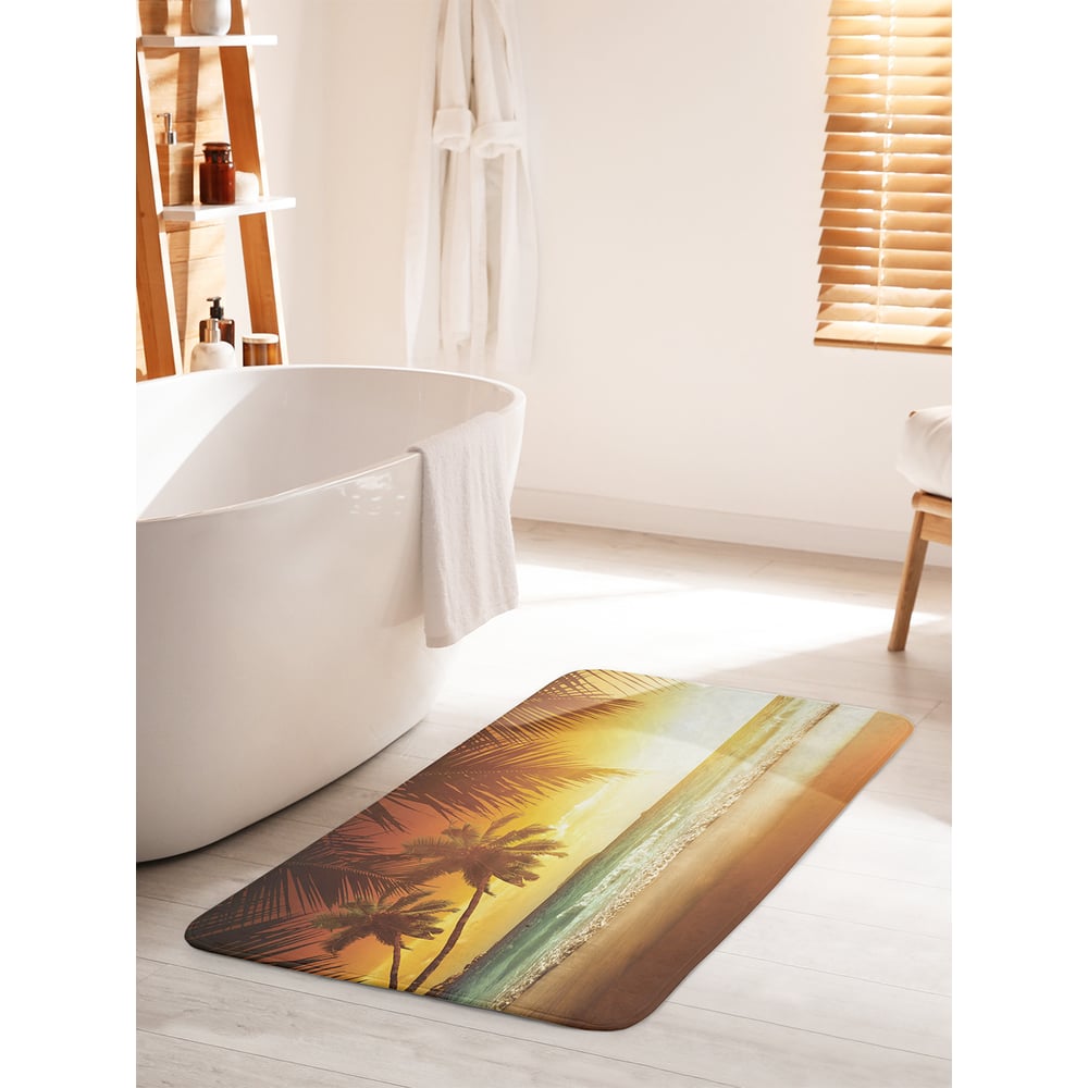 Изображение товара Коврик для ванной комнаты JOYARTY 60х100 см противоскользящий пляжный дизайн Изображение товара Коврик для ванной комнаты JOYARTY 60х100 см противоскользящий пляжный дизайн