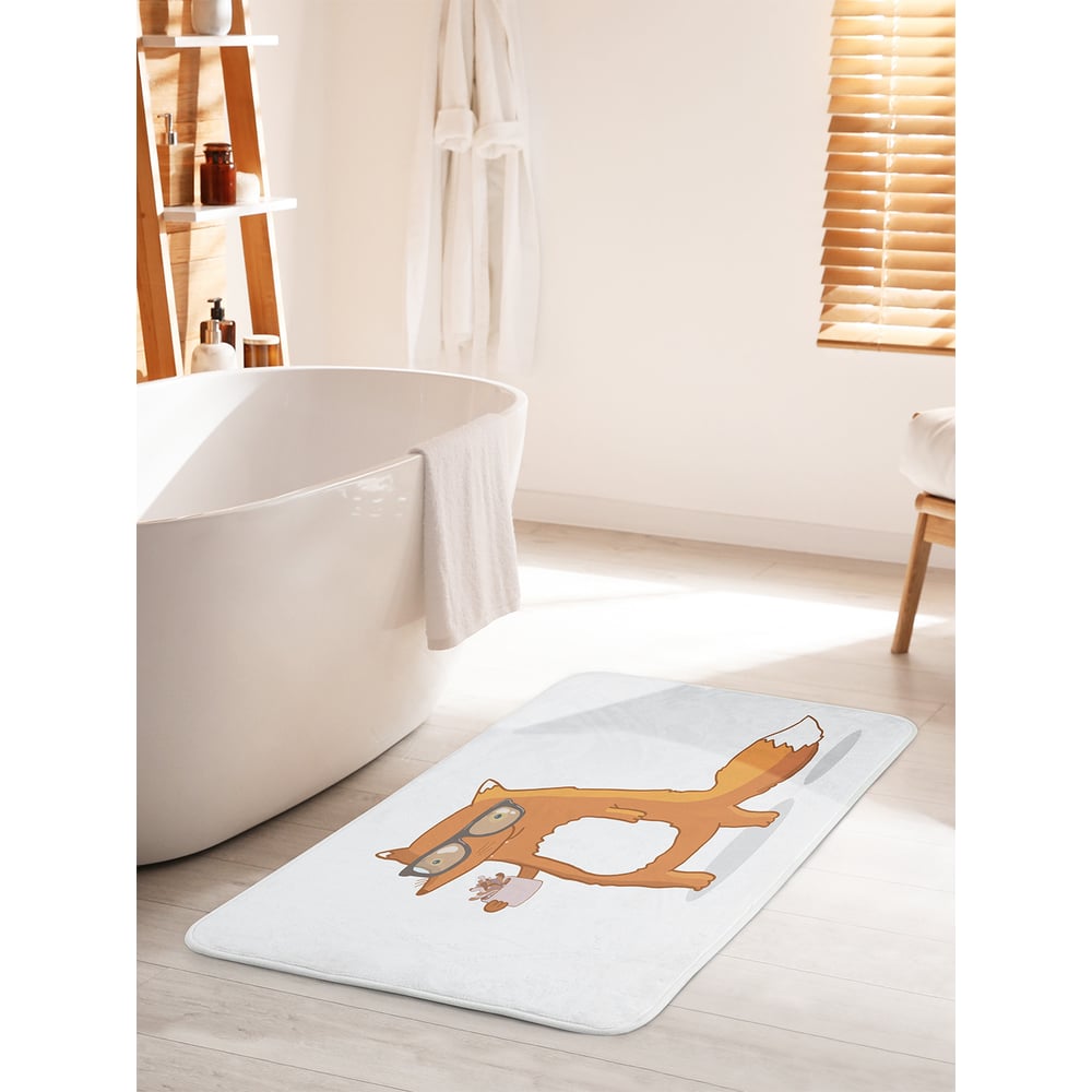 Изображение товара Коврик для ванной комнаты и туалета противоскользящий JOYARTY "Хитрый лис" 60х100 см bath_78553_60x100