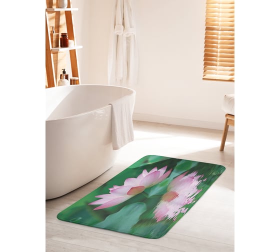 Изображение товара Коврик для ванной комнаты и туалета противоскользящий JOYARTY "Отражение лотоса" 60х100 см bath_35488_60x100