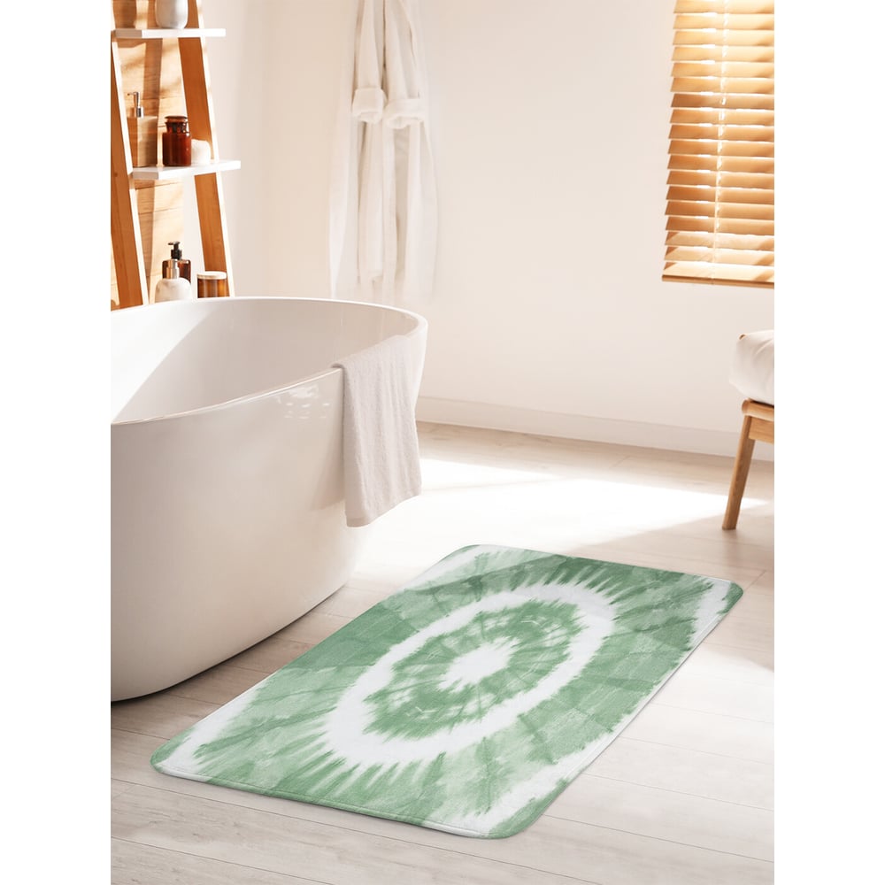 Изображение товара Коврик для ванной комнаты противоскользящий JOYARTY 60х100 см зеленый узор