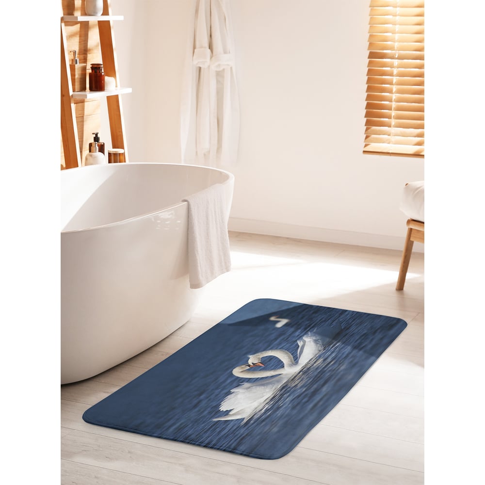 Изображение товара Коврик для ванной комнаты противоскользящий JOYARTY "Любовь лебедей", 60х100 см