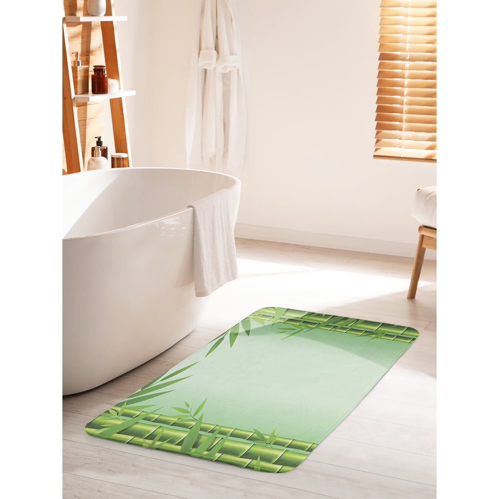 Изображение товара Коврик для ванной комнаты противоскользящий JOYARTY 60х100 см зеленый Изображение товара Коврик для ванной комнаты противоскользящий JOYARTY 60х100 см зеленый