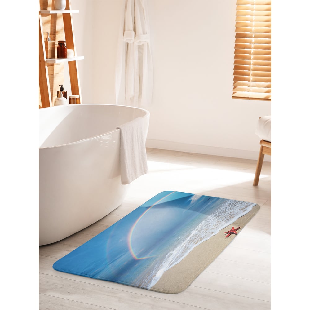 Изображение товара Коврик для ванной комнаты противоскользящий JOYARTY Радуга над морем 60х100 см