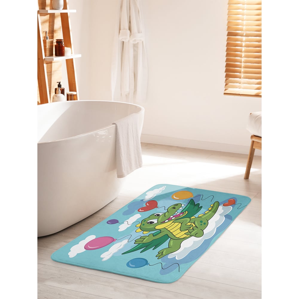 Изображение товара Коврик для ванной комнаты противоскользящий JOYARTY 60х100 см стиль "Праздник дракоши"