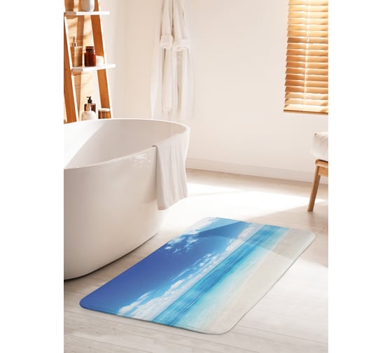 Изображение товара Коврик для ванной комнаты и туалета противоскользящий JOYARTY "Теплый пляж майами" 60х100 см bath_10221_60x100