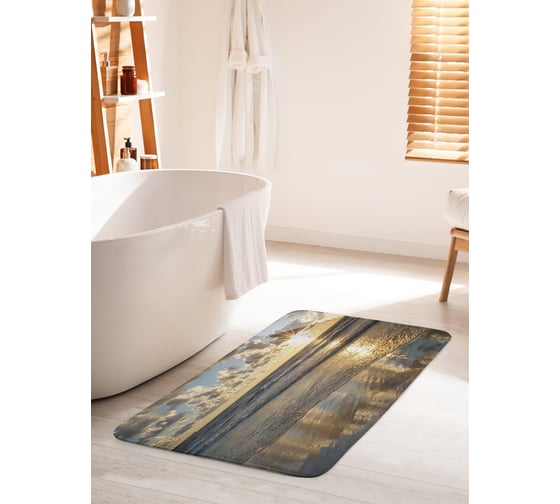 Изображение товара Коврик для ванной комнаты и туалета противоскользящий JOYARTY "Морской рассвет" 60х100 см bath_31517_60x100