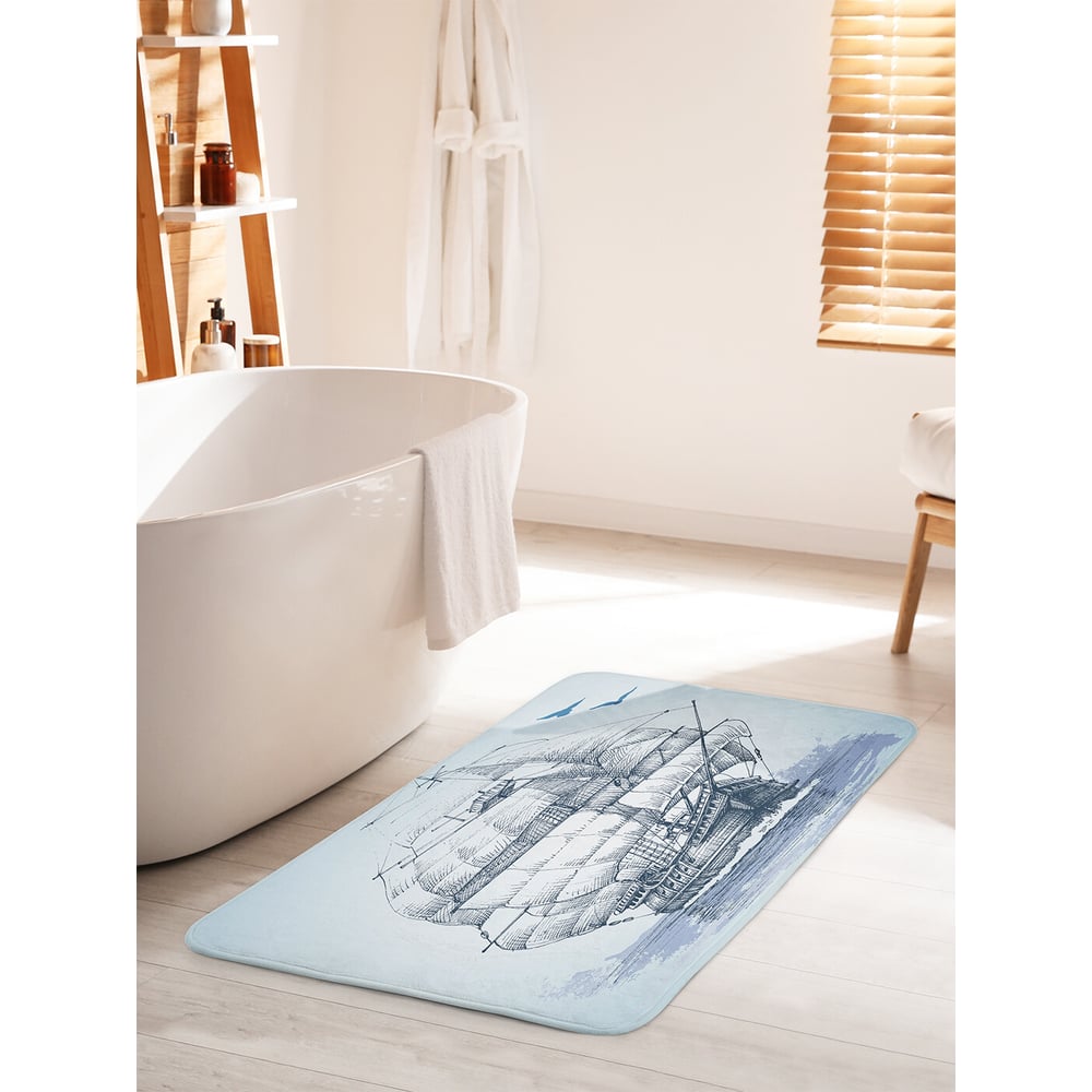 Изображение товара Противоскользящий коврик для ванной ктораборь с парусами 60х100 см JOYARTY