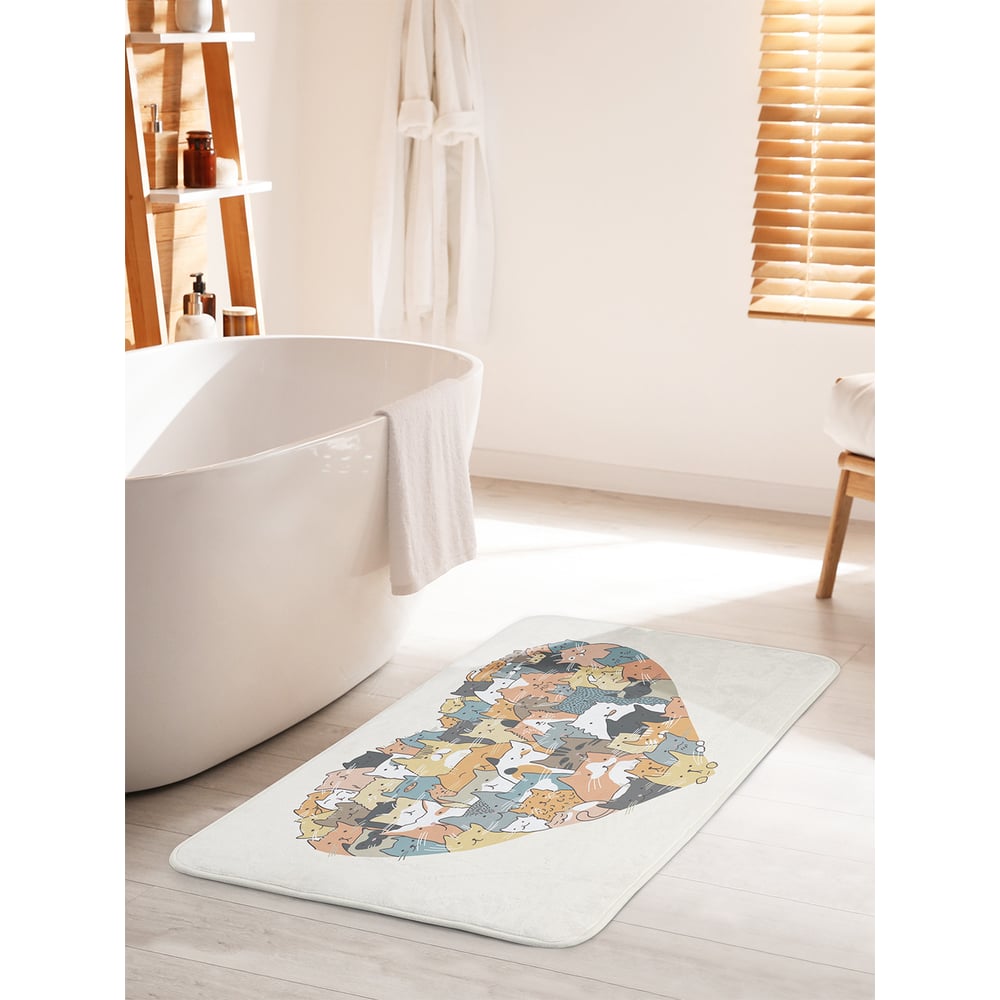 Изображение товара Коврик для ванной комнаты и туалета противоскользящий JOYARTY 60х100 см стильный безопасный