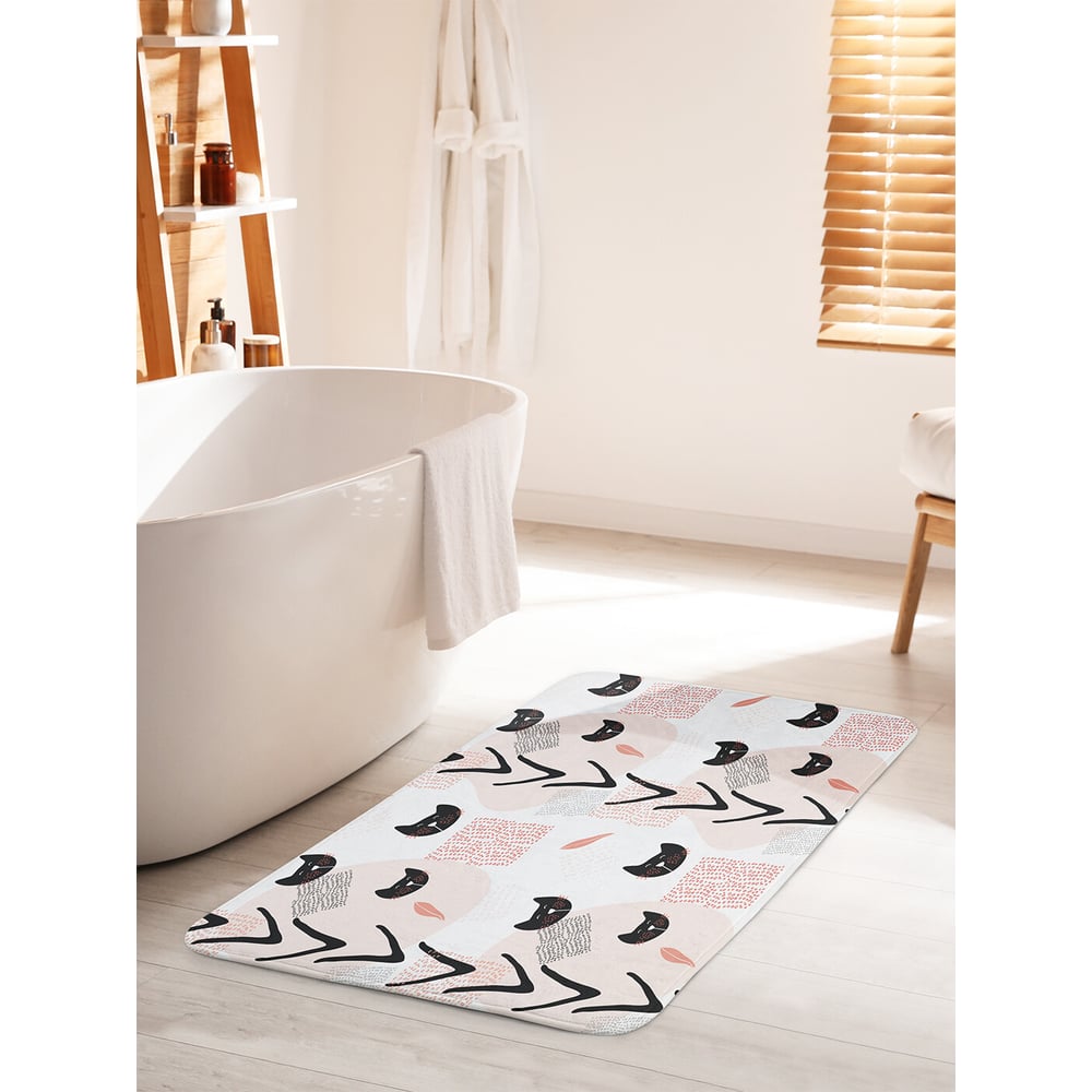 Изображение товара Коврик для ванной комнаты и туалета противоскользящий JOYARTY "Стильные коты" 60х100 см bath_31939_60x100