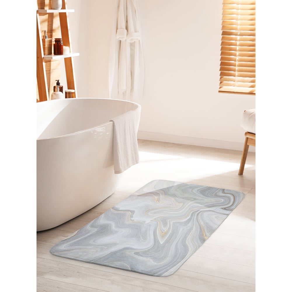 Изображение товара Коврик для ванной комнаты и туалета противоскользящий JOYARTY "Мраморные волны" 60х100 см bath_37017_60x100